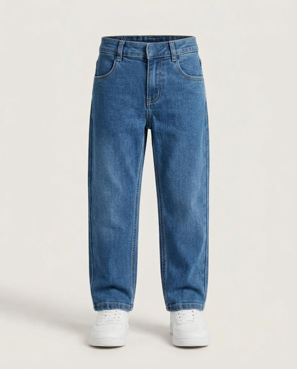 Blue Wide Leg Denim Jeans