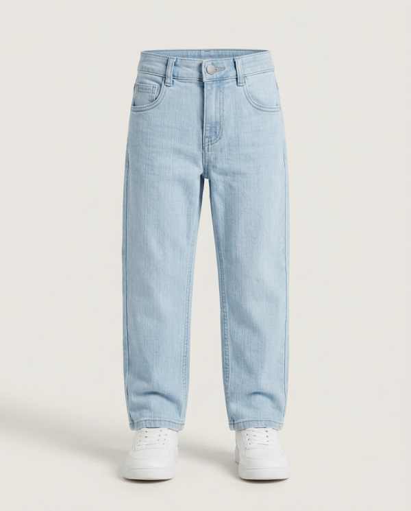 Classic Light Wash Relaxed Fit Denim Jeans